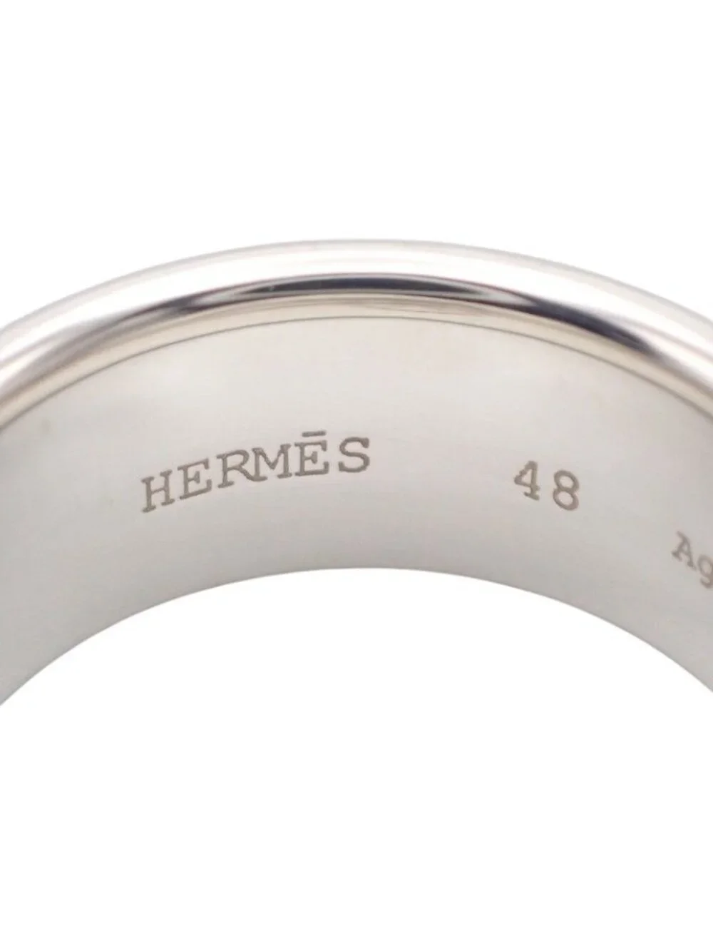 Hermes Eclipse Ribbon Ring 925 Sterling Silver Logo